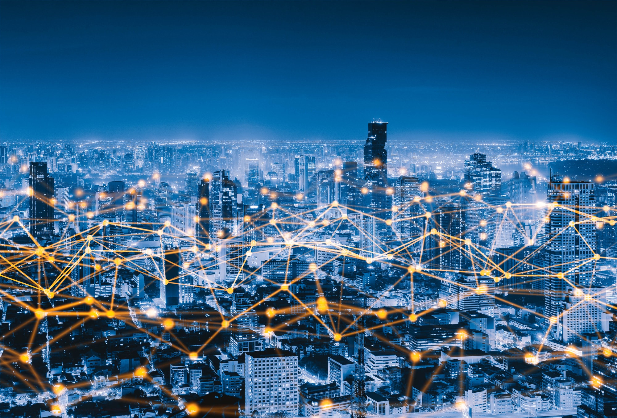 Digital,Network,Connection,Lines,Of,Sathorn,,Bangkok,Downtown,,Thailand.,Financial
